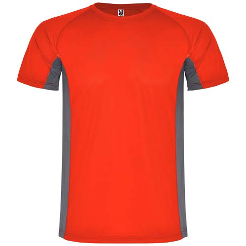 T-shirt sport publicitaire pour enfant Shanghai Rouge et Plomb foncé